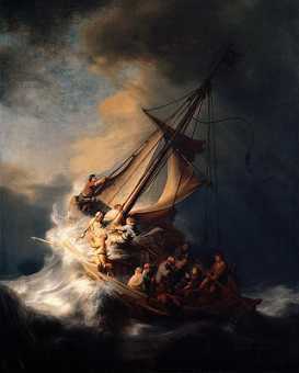 Рембрандт. Христос в шторм на Галилейском море
